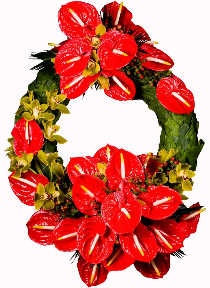 Wieniec z czerwonego Anturium