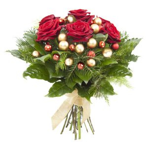 Bukiet świąteczny "czerwono-złoty"
