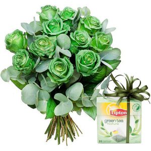 ,,Zielone róże z zieloną herbatą"