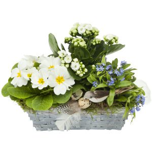 Koszyk wielkanocny "Szaro-biały"