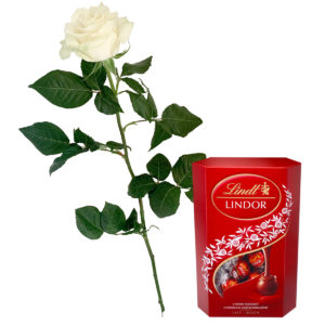 Róża z czekoladkami